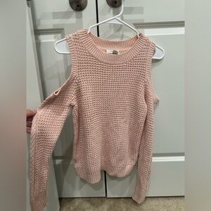LOFT Blush Pink Cold Shoulder Sweater